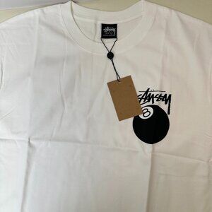 Stussy T-shirt Classic Black 8-Ball Print Loose Round Neck Short Sleeve Unisex T